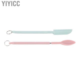 Yiyicc Jar Scraper Flexible Use Multipurpose Retractable Easy To Clean Mini Silicone Spatula Stainless Steel  Grade for Kitchen