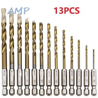 ⚡NEW 8⚡HSS Drilling Bit Titanium Coated 1/4 Hex Shank Drill Bit Set OPP Plastic Bag