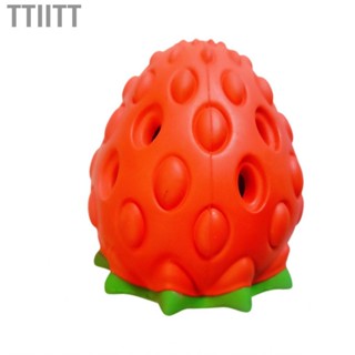 Ttiitt Dog Puzzle Toy  Pet Treat Dispensing Ball Strawberry Shape  Cleaning for Puppy Training