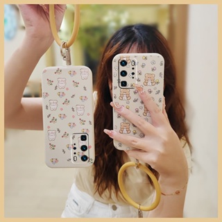 bracelet   Skin feel silicone Phone Case For Huawei P40 Pro Solid color Lens bump protection Simplicity Skin-friendly feel