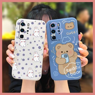 Skin feel silicone Liquid silicone shell Phone Case For Huawei P40 Pro phone case soft shell Cartoon Solid color Anti-fall