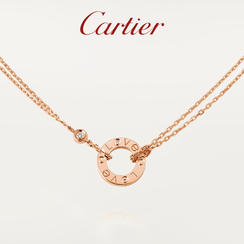 [พร้อมกล่องบรรจุภัณฑ์] พร้อมส่ง Cartier Cartier LOVE Series สร้อยคอเพชร สีโรสโกลด์ สีขาว สีทอง