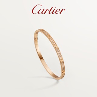 [พร้อมกล่องบรรจุภัณฑ์] พร้อมส่ง Cartier Cartier LOVE สร้อยข้อมือเพชรแพลตตินัม สีโรสโกลด์