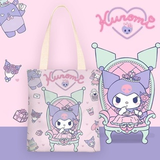 Kuromi Sanrio กระเป๋าผ้าแคนวาส มีซิป