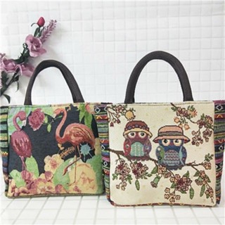 Popular style weaving bag thick canvas cotton and linen handbag embroidered fashion lady bag mommy bag shopping bag