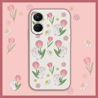 Skin feel silicone cute Phone Case For VIVO Y16 Back Cover Lens package protective case phone case Simplicity