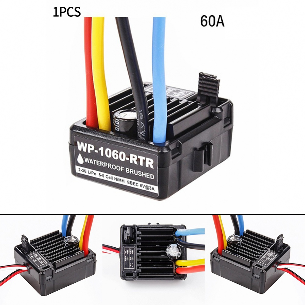 Hobbywing QuicRun 1060 RTR 60A ESC Brushed พร้อมความยืดหยุ่นสูงและความสามารถในปัจจุบัน