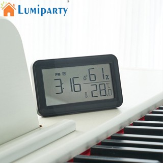 Lumiparty นาฬิกาปลุกดิจิทัล หน้าจอ Lcd แสดงวันที่ อุณหภูมิ ความชื้น ขนาดใหญ่