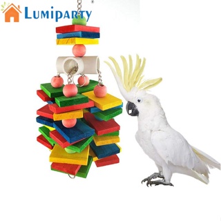 Lumiparty กรงนกแก้ว แบบไม้ธรรมชาติ หลากสี พร้อมตะขอแขวน ขนาดใหญ่ สําหรับนกแก้ว