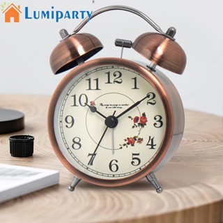 Lumiparty นาฬิกาปลุก แบบกระดิ่งคู่ เรืองแสง เสียงเงียบมาก สไตล์เรโทร สําหรับบ้าน ออฟฟิศ