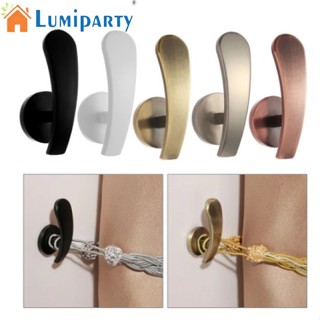 Lumiparty 1 คู่ วินเทจ โมเดิร์น ตะขอผ้าม่าน ติดผนัง อลูมิเนียมอัลลอยด์ แขวนผนัง อุปกรณ์ตกแต่งบ้าน