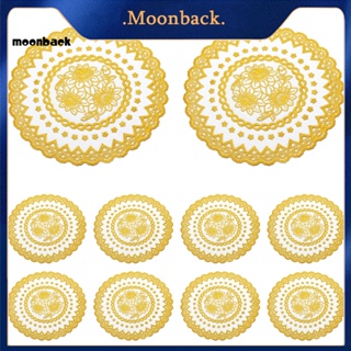 &lt;moonback&gt; แผ่นรองจาน ฉนวนกันความร้อน ลายดอกไม้ กันลื่น กันน้ํา ทนความร้อน สําหรับตกแต่งโต๊ะรับประทานอาหาร ชุดละ 10 ชิ้น