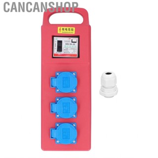 Cancanshop Portable Socket Box 3 Position Hole Outlet IP54  Distribution with Leakage Circuit Breaker 200‑250VAC