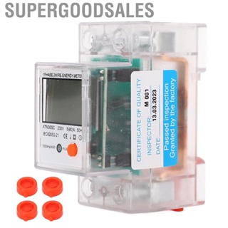 Supergoodsales Energy Meter 230V DIN Rail Mounting Electricity Usage  High Accuracy Multifunctional Digital Display for Public Place