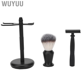 Wuyuu Manual Trimmer Kit  Alloy Nylon Hair Brush Holder Base Double Edge Clipper for Home Men