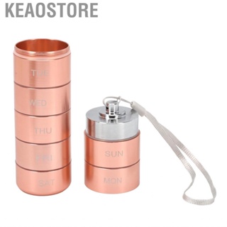 Keaostore Metal Weekly  Box Portable Aluminum Alloy Case Rose Gold for Travel