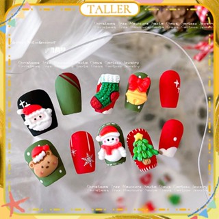 ✧Ready Stcok 10pcs Nail Art Christmas Cartoon Ornaments Santa Claus Bell 3D Resin Nail Decoration Manicure Tool For Nail Shop TALLER