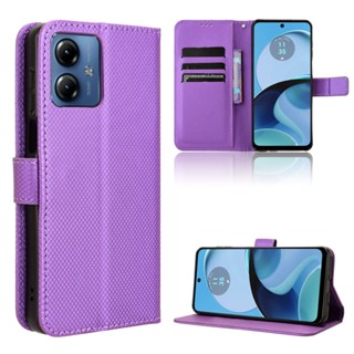 เคสโทรศัพท์มือถือหนัง ฝาพับ พร้อมช่องใส่บัตร สําหรับ Motorola MOTO G14 4G MOTOG14 4G