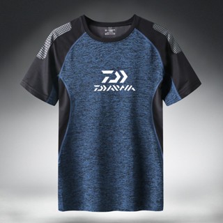 Daiwa เสื้อยืดลําลอง ผ้าฝ้าย แขนสั้น ระบายอากาศ แห้งเร็ว สําหรับผู้ชาย เหมาะกับการตกปลา เล่นกีฬากลางแจ้ง