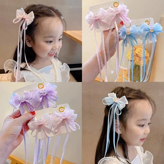 1/2 ชิ้น สไตล์จีน เจ้าหญิง เด็กสาว พู่ริบบิ้น โบว์ กิ๊บติดผม โบว์ เครื่องประดับผม