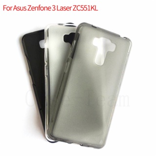 เคสโทรศัพท์มือถือ ซิลิโคนนิ่ม TPU สีดํา สําหรับ Asus Zenfone 3 Laser ZC551KL