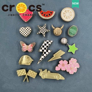 jibbitz crocs แท้ อุปกรณ์เสริมหัวเข็มขัดโลหะ คุณภาพสูง สําหรับตกแต่งรองเท้า crocs DIY