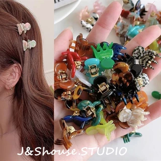 Kf666 2PCS เกาหลีแฟชั่นเรียบง่ายสาวมินิขนาดอะซิเตทผมเรียบกรงเล็บคลิป clamp grip อุปกรณ์เสริมผู้หญิง