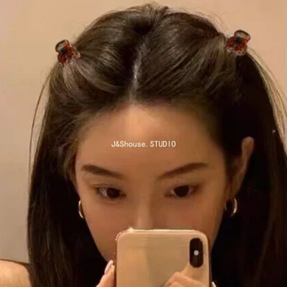 Kf666 2PCS เกาหลีแฟชั่นเรียบง่ายสาวมินิขนาดอะซิเตทผมเรียบกรงเล็บคลิป clamp grip อุปกรณ์เสริมผู้หญิง