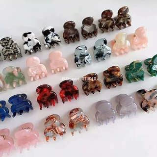 Kf666 2PCS เกาหลีแฟชั่นเรียบง่ายสาวมินิขนาดอะซิเตทผมเรียบกรงเล็บคลิป clamp grip อุปกรณ์เสริมผู้หญิง