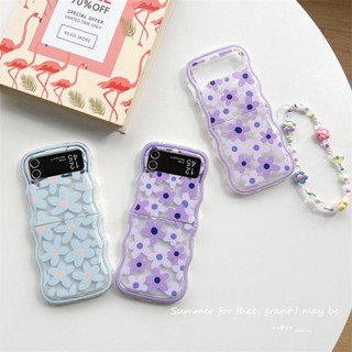 เคสโทรศัพท์มือถือ TPU แบบใส ลายดอกไม้ สําหรับ Samsung Galaxy Z Flip 5 4 3 5G