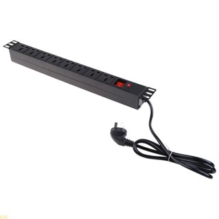 Xin 1U PDU รางปลั๊กไฟ ป้องกันไฟกระชาก สําหรับสายไฟยาว 250V 10A