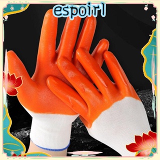 Espo ถุงมือ PVC สีขาว ส้ม คุณภาพสูง สําหรับซ่อมแซมงาน 1 2 3 4 5 คู่