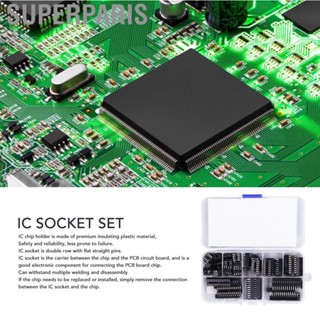 Superparis 66Pcs DIP IC  Socket 6P To 28P Insulating Plastic Double Row Flat Pin