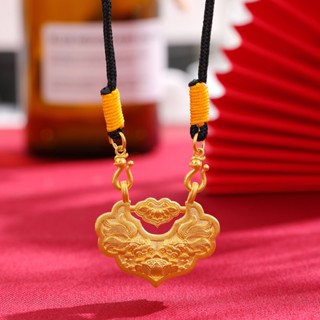 Rovski แฟชั่นเกาหลี พร้อมส่ง เครื่องประดับเกาหลี โบราณ วิธี Koi Xiangyun สร้อยคอ Wishful Lock คู่ ปลาคาร์พ เชือกโซ่ ผู้ชายและผู้หญิง