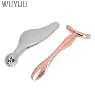 Wuyuu Metal Face Roller Set  Tighten Skin 2pcs Facial Different Ends  Fatigue for Nose