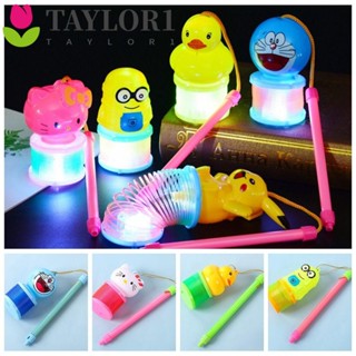 Taylor1 โคมไฟพลาสติก Led ทรงกลม สีรุ้ง แบบพกพา พับได้ ของเล่นเสริมพัฒนาการเด็ก