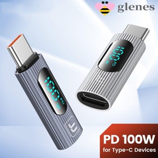 Glenes อะแดปเตอร์ขยาย USB 2.0 100W Type C USB 2.0 OTG 100W USB 2.0 อลูมิเนียมอัลลอย ชาร์จเร็ว หน้าจอดิจิทัล Type-C