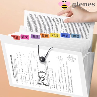 Glenes กระเป๋าโฟลเดอร์ ขนาด A4 โปร่งแสง ความจุสูง กันน้ํา ลายการ์ตูนหมีน้อย สําหรับจัดระเบียบ