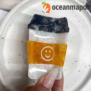 Oceanmapdz ถ้วยกาแฟอะซิเตท กรงเล็บผม, กรดอะซิติก ฤดูร้อน, ถ้วยชานมน่ารัก หน้ายิ้ม กิ๊บติดผม ผู้หญิง