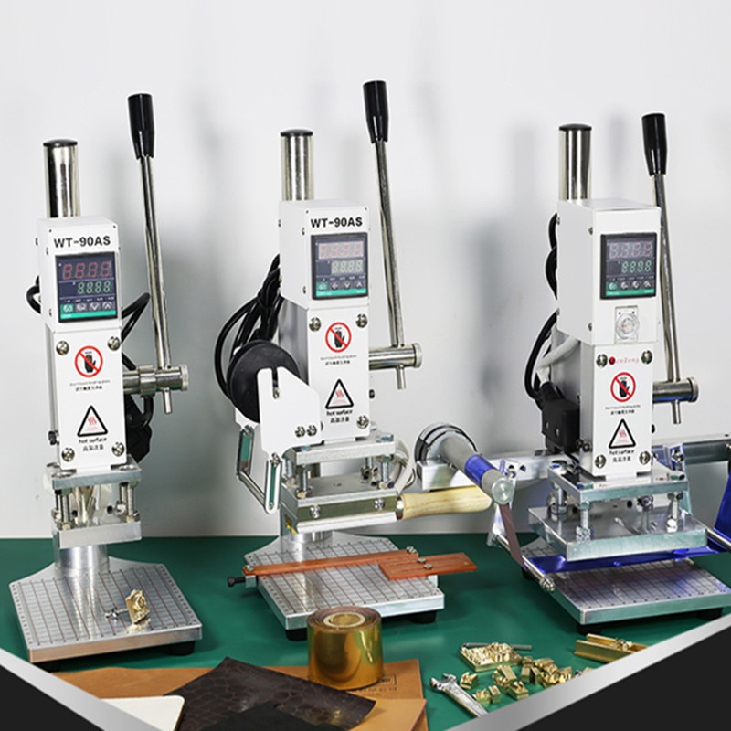 Hot foil stamping machine leather stamp emboss press  logo custom Manual Digital PVC Card Book Paper