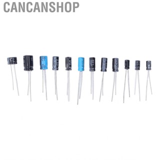 Cancanshop In Line Capacitors  0.22‑470UF 120Pcs 12 Types Electrolytic Capacitor Assortment Kit Black for TV