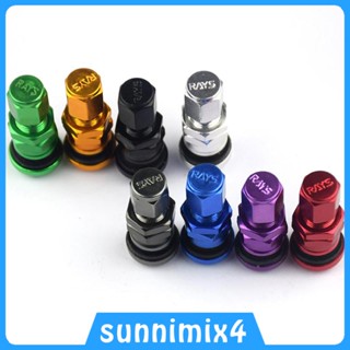 [H2Sports] สเต็มยางล้อรถยนต์ ไม่มียางใน พร้อมฝาปิดกันฝุ่น สีดํา 4 ชุด