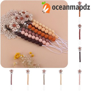 Oceanmapdz สายคล้องจุกนมหลอกเด็ก ลายดอกไม้ ปรับได้ สําหรับเด็กวัยหัดเดิน