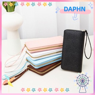 Daphs กระเป๋าสตางค์ หนัง PU ทรงคลัทช์ แต่งพู่ มีซิป ขนาดเล็ก สีพื้น แฟชั่นสําหรับผู้หญิง