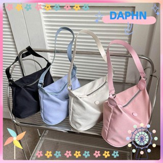 Daphs กระเป๋าสะพายไหล่ กระเป๋าถือ ทรงโท้ท มีซิป จุของได้เยอะ สีพื้น สําหรับสตรี