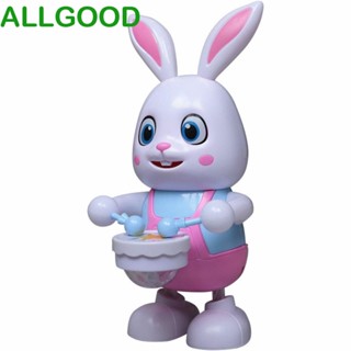 Allgoods หุ่นยนต์กระต่ายไฟฟ้า มีไฟ LED ของเล่นเสริมการเรียนรู้เด็ก