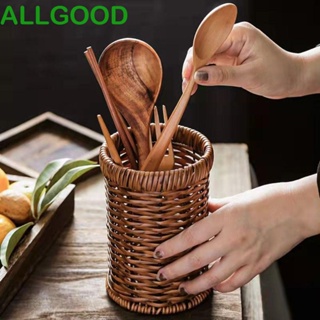 Allgoods ชั้นวางตะเกียบหวายเทียม ทรงกลม แฮนด์เมด สําหรับครัวเรือน