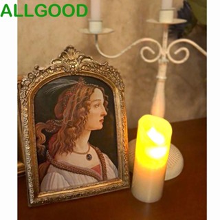 Allgoods กรอบรูปเรซิ่น สไตล์เรโทร สีทอง สําหรับแขวนตกแต่งผนัง