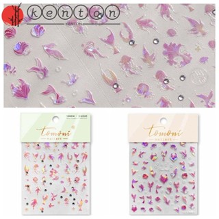 Kenton สติกเกอร์ติดเล็บ ลายการ์ตูนแมงกะพรุน หางนางเงือก สีชมพู สําหรับตกแต่งเล็บ DIY