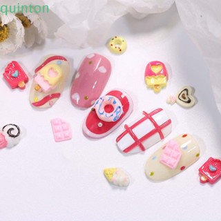 Quinton เครื่องประดับตกแต่งเล็บ ลายการ์ตูนไอศกรีม โดนัท ช็อคโกแลต DIY